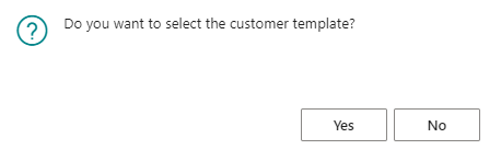 Customer template pop up