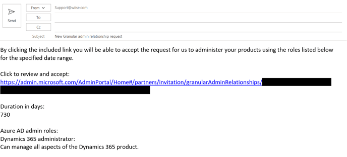 granular admin access email from Wiise