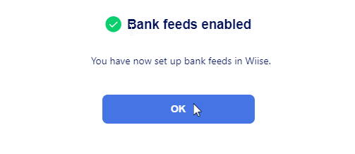 Enable Bank Feed done