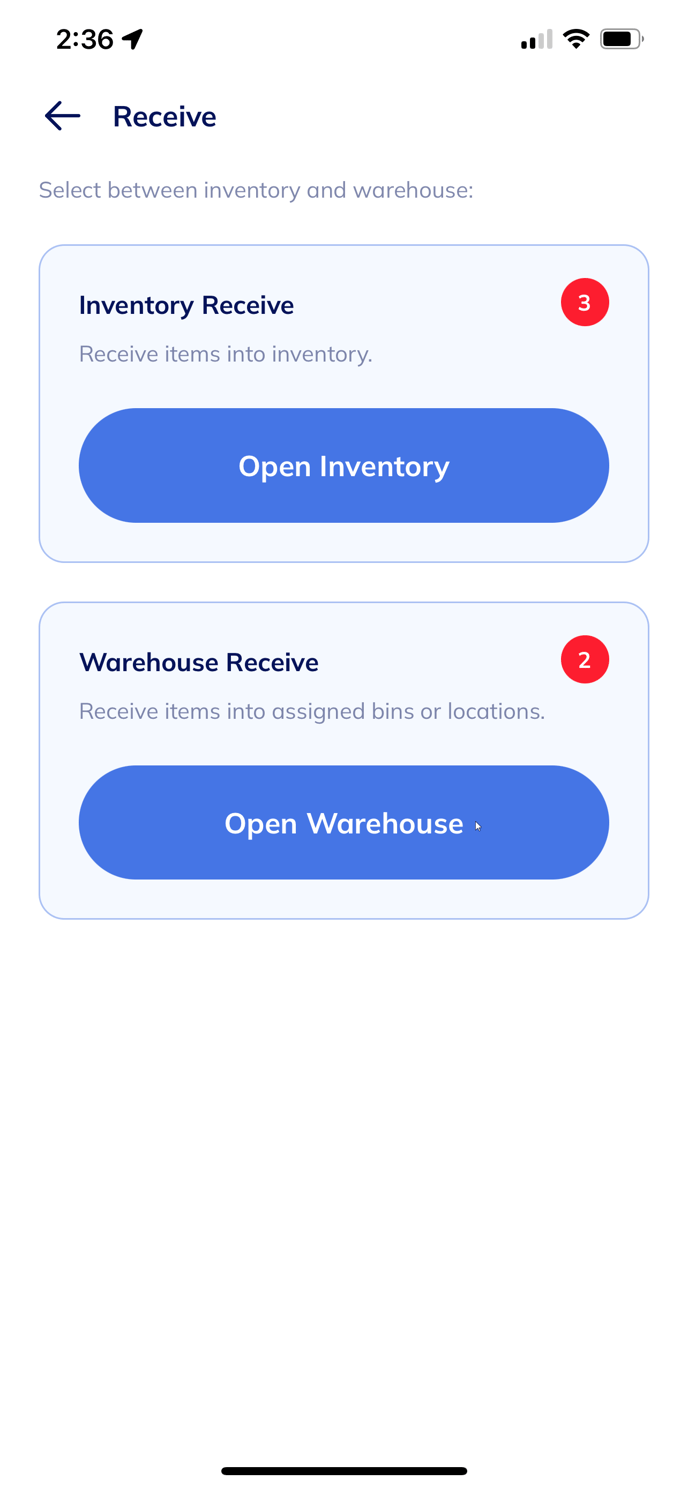 warehouse receive