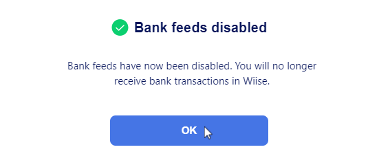 Bank Feeds disabled