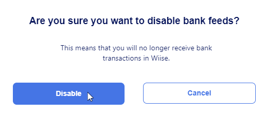 Disable bank feeds