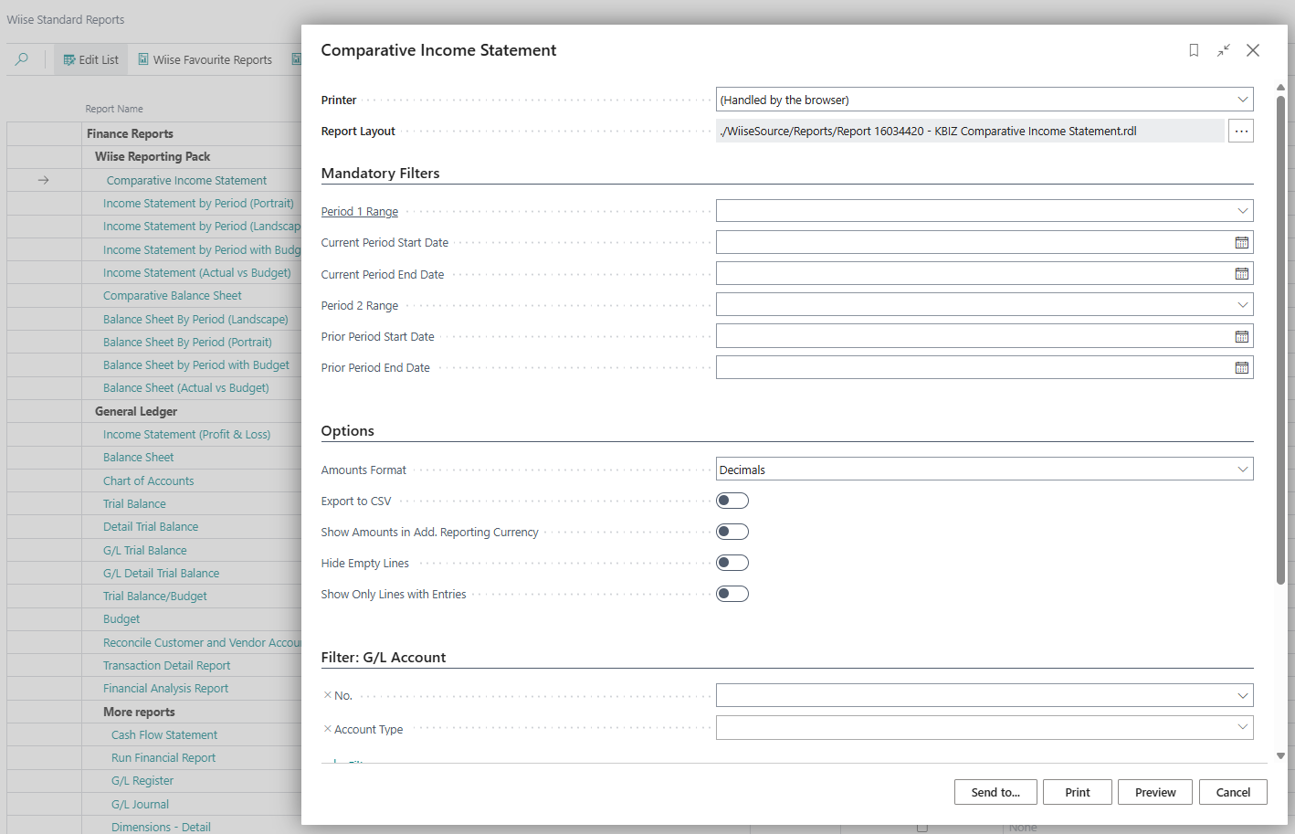 Use the Wiise Reporting Pack