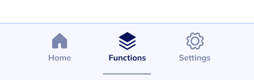 The menu bar on the Wiise Warehouse OnTime app with the functions button highlighted